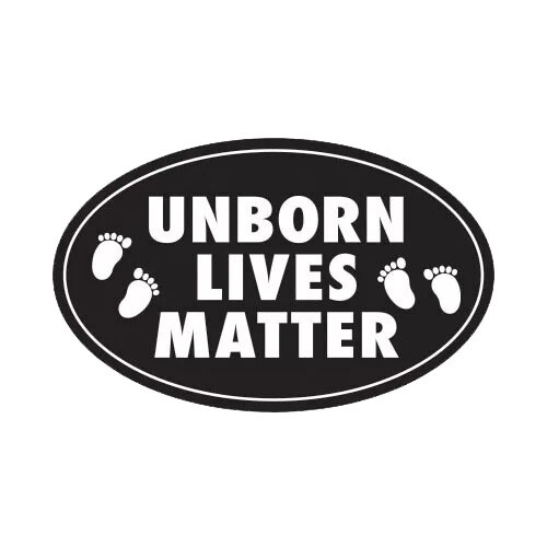 Oval Unborn Lives Matter Sticker Decal