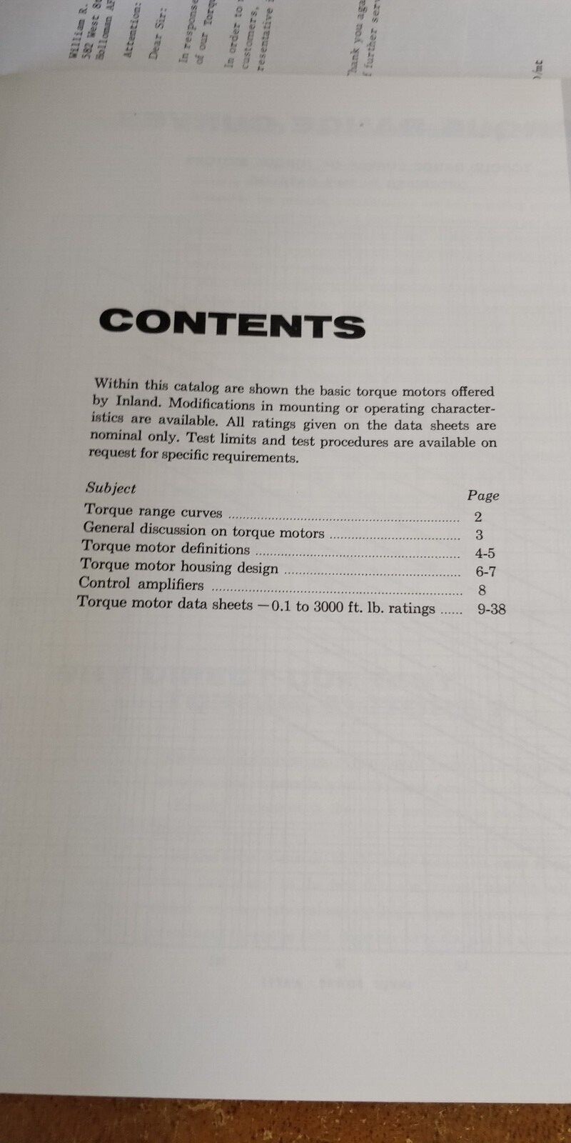 1964 ~ Inland Motor Corp ~ Torque Motors Catalog ~ Technical Data