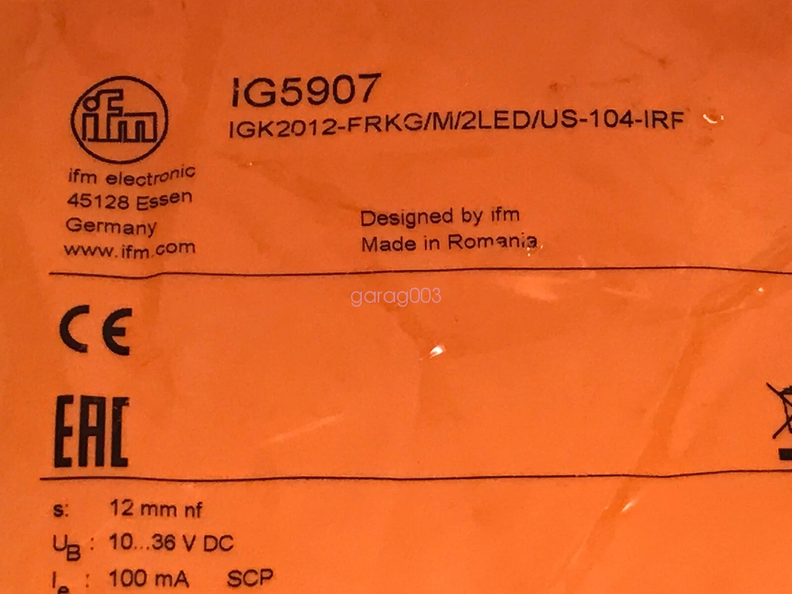 1PC IFM IG5907 Proximity Switch Sensor New Free Shipping