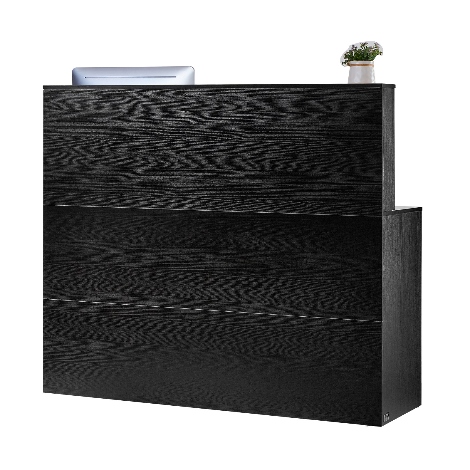 Uimoso Reception Desk L-Shaped Front Counter Table 55.12 in White Office Table