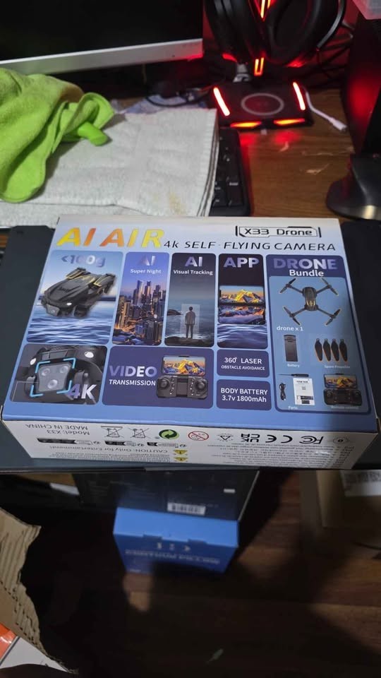 X33 Drone AI Air 4K Self-Flying Camera Bundle