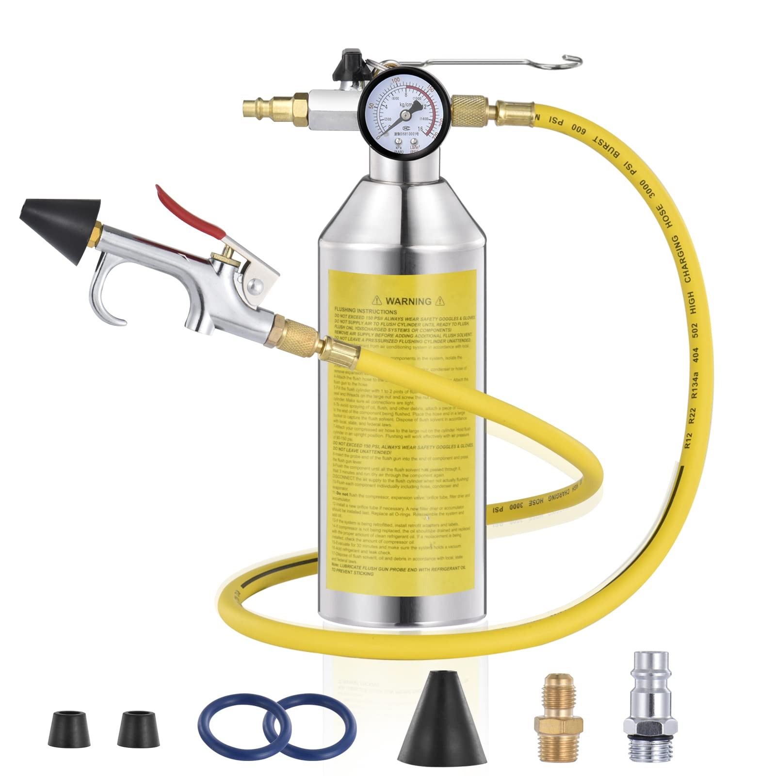 AC Flush Kit,Car Air Conditioner System Clean Canister Flushing Gun Tool Set,...