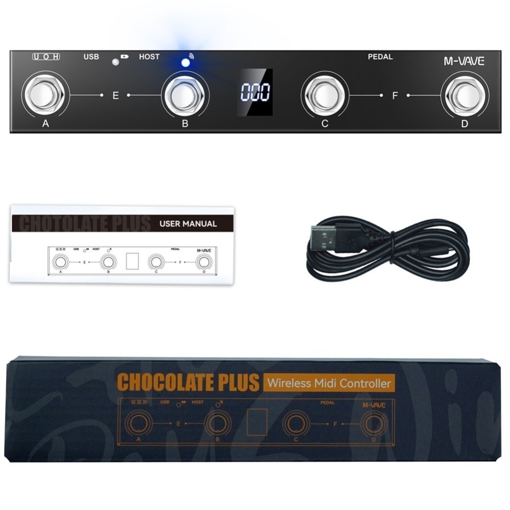 For MIDI Footswitch Controller Rechargeable 4 Buttons For-Musicians For MVAVE