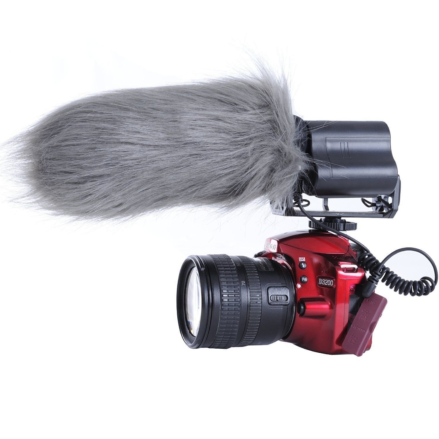 Movo WS3 Furry Outdoor Microphone Windscreen Muff for Large On-Camera...