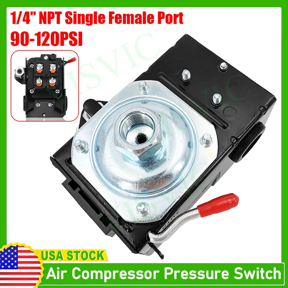 Heavy Duty Air Compressor Pressure Switch Control 90-120 PSI Single Port 26A Rep