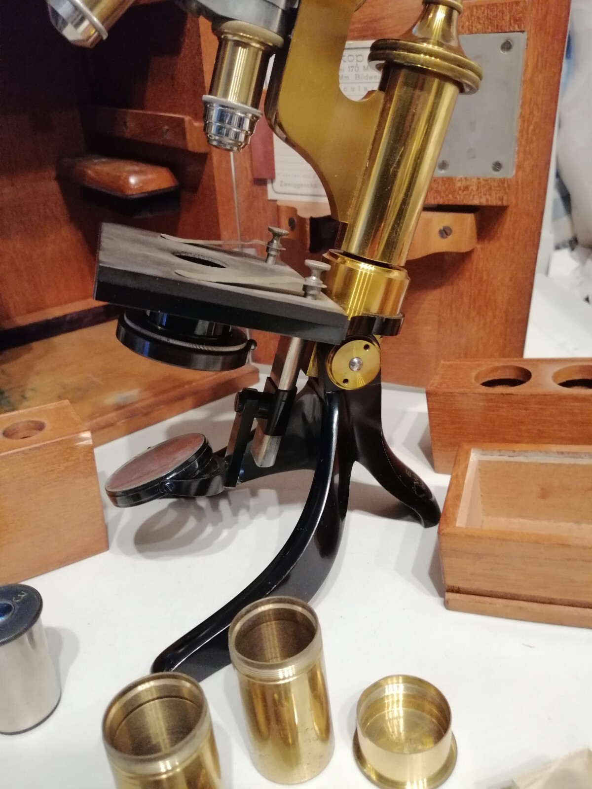 ANTIQUE BRASS MICROSCOPE LEITZ WETZLAR