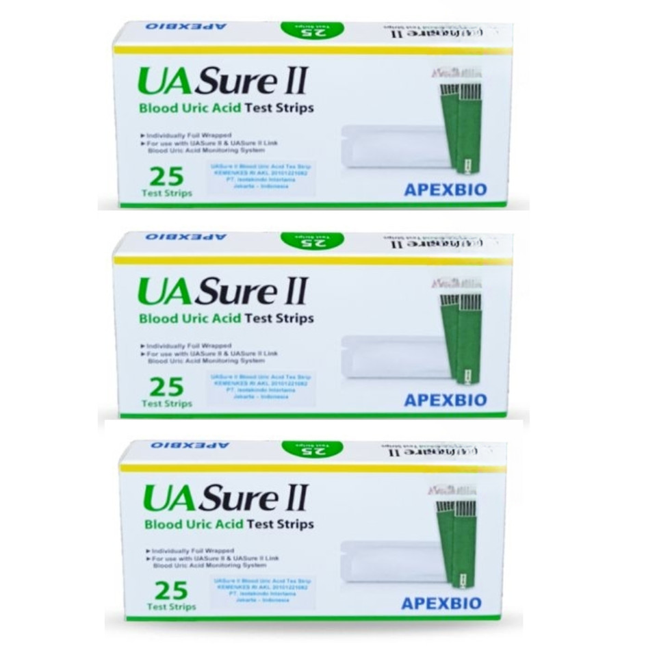 3 Box UASure II Uric Acid Test Strips Original UA Sure Box of 25 Free Shipping