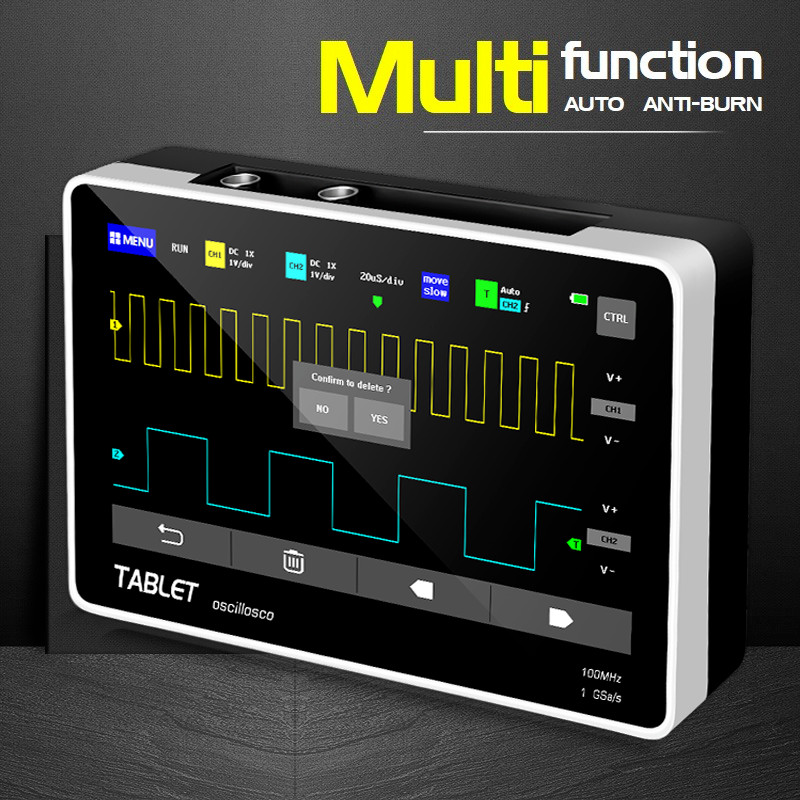 FNIRSI 1013D Mini 7" Touch Panel 2CH Digital Oscilloscope 100MHz Bandwidth 1GS