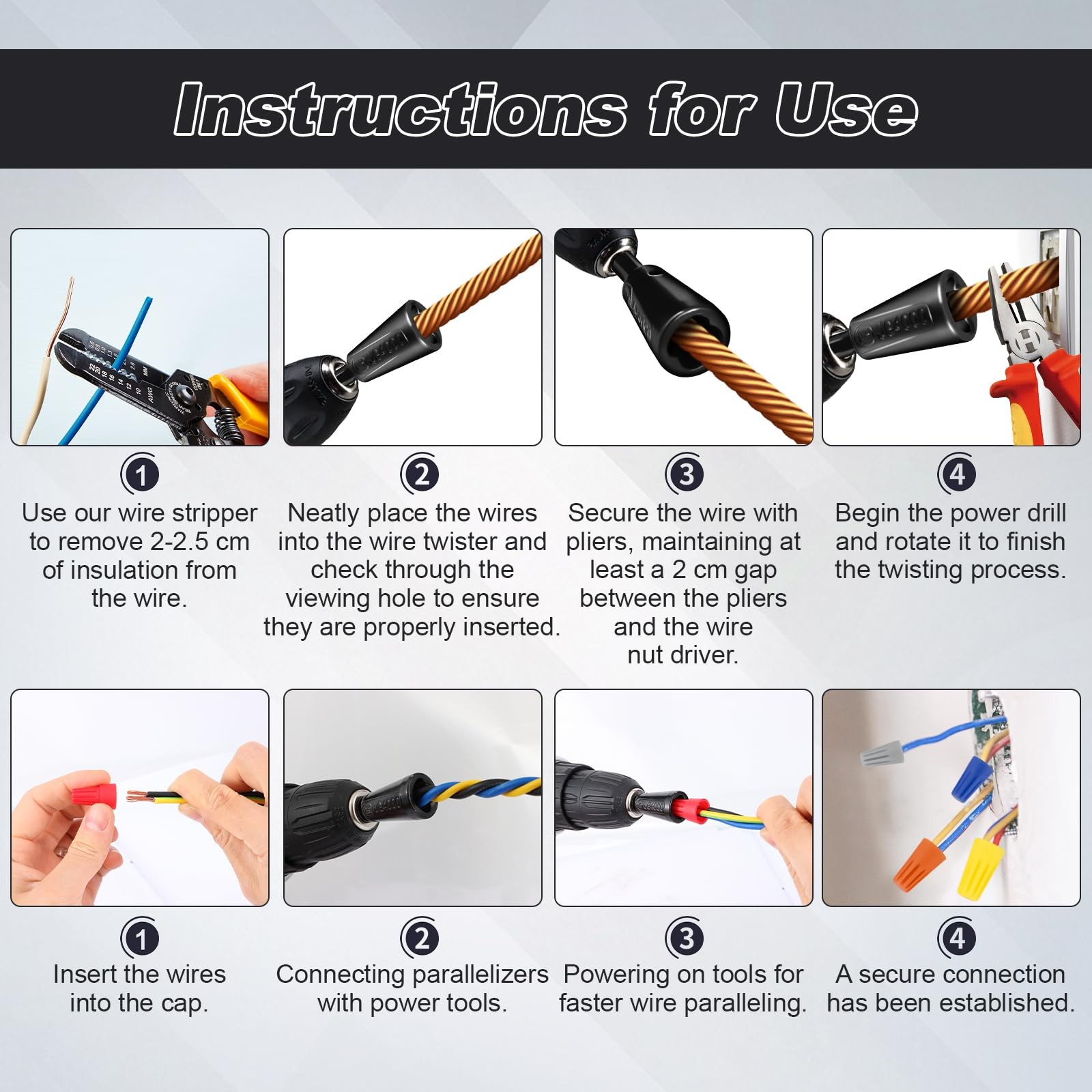 4 Pcs Multifunctional Wire Twister Tool for Drill, Lightweight Wire Nut Twist...