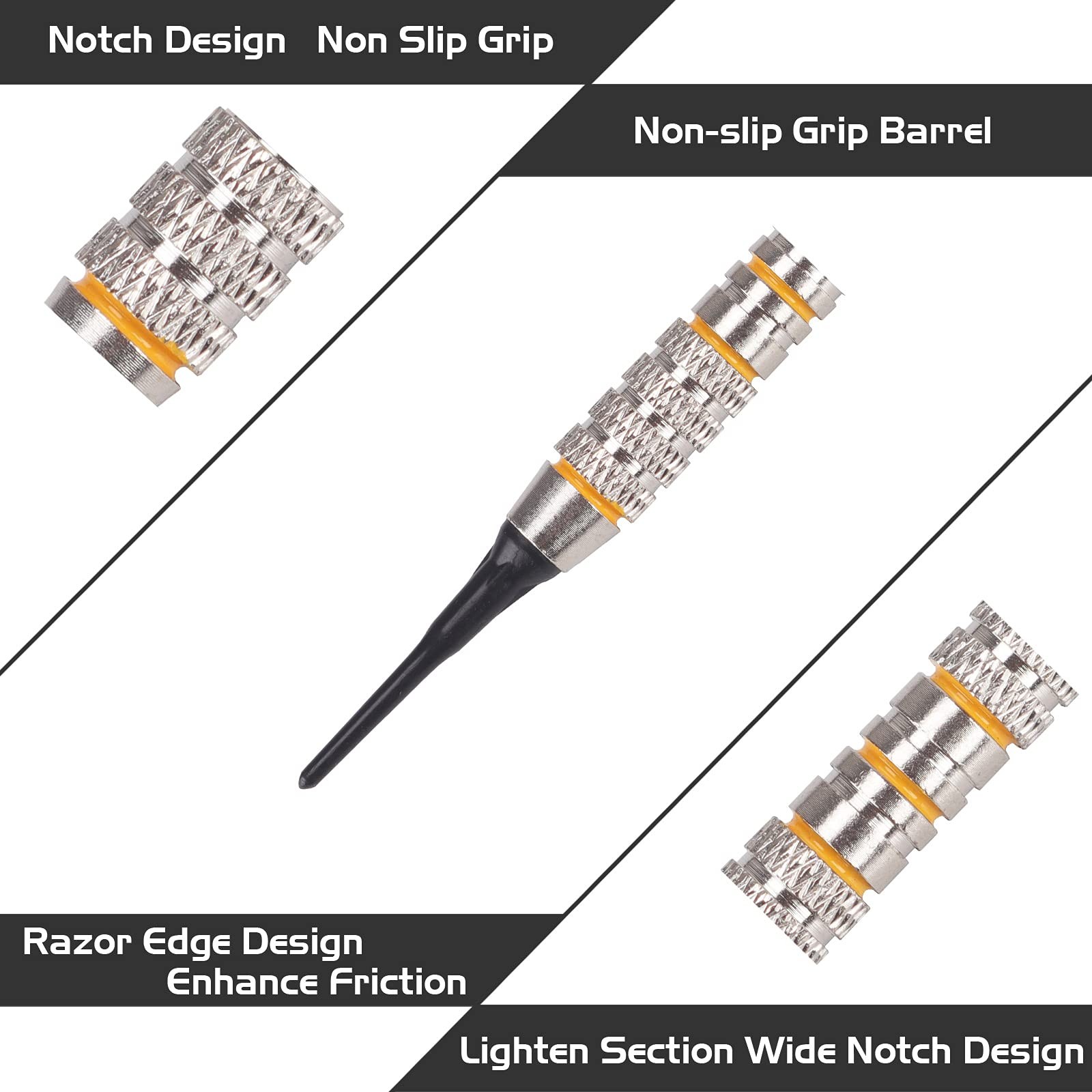 Turnart Darts Plastic Tip - Professional Soft Set for Silver