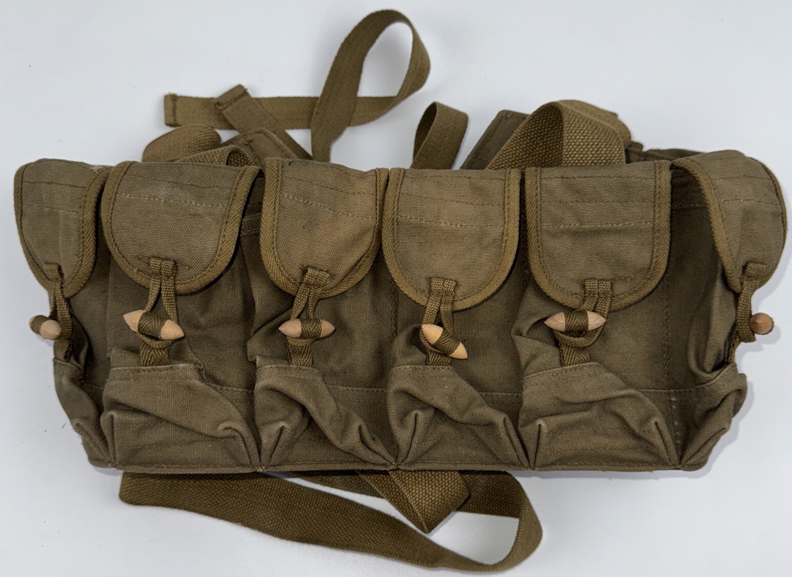 VTG VIETNAM WAR NVA/VC CAPTURED SKS Canvas AMMO Cartridge BANDOLIER, 1950s