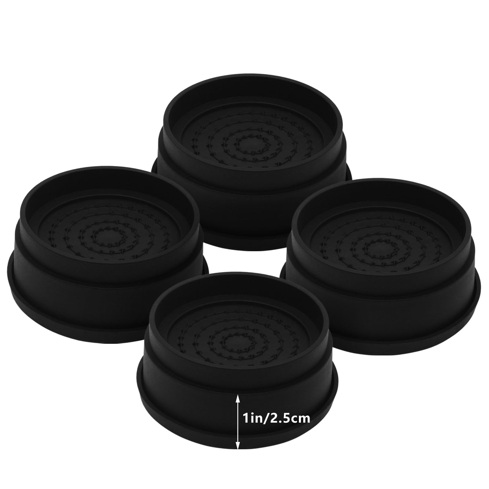 4 Sets Furniture Risers - 1" or "2" or "3" Inch Black Bed Lifts, Heavy Duty R...