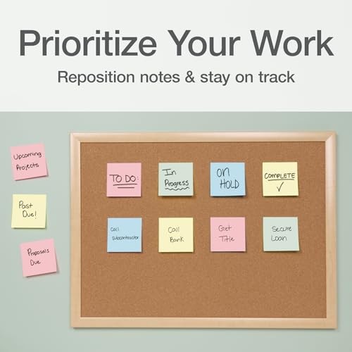Power Stick Notes, 12 Sticky Note Pads, 3 x 3 inch, Sticky Notes for School,