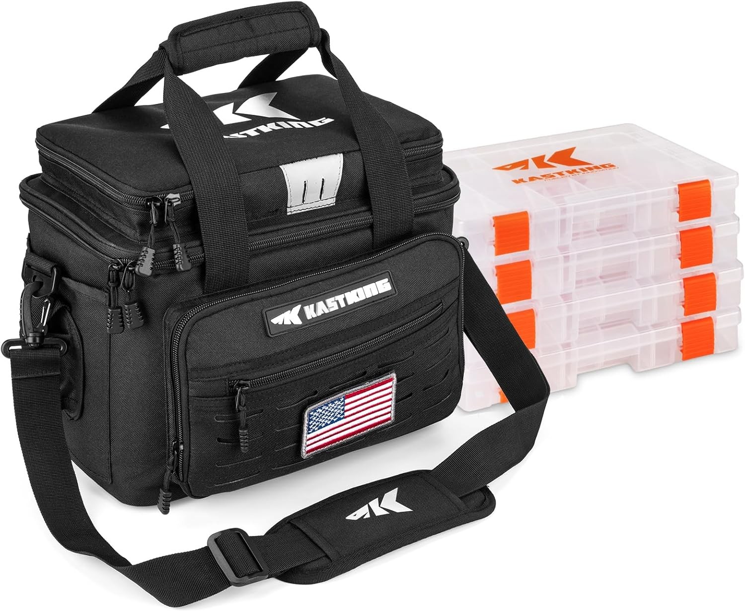 Karryall Fishing Tackle Bags with 4*3600 Tackle Trays - Saltwater & Freshwater