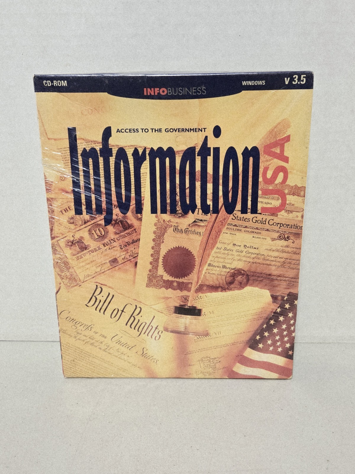 Information U.S.A. Version 3.5 CD-ROM (1995) Factory Sealed Big Box PC Software