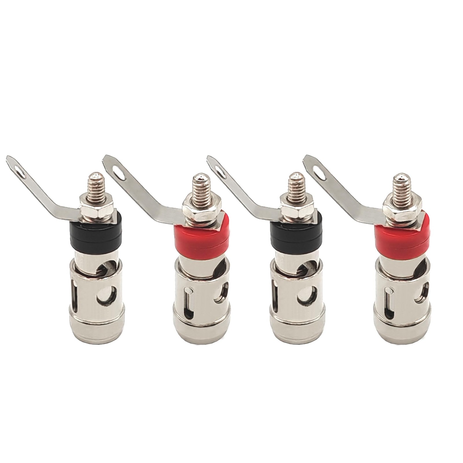 Voluty Tek Speaker Terminals Connectors 40MM Spring Loaded Press Red, Black
