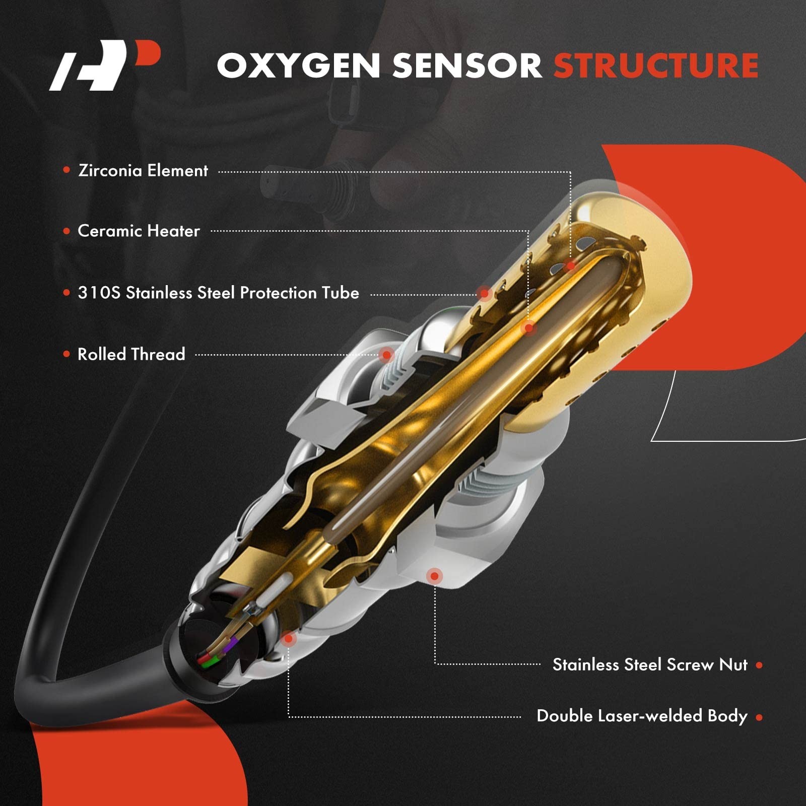 A-Premium 2PCS Upstream Left & Right O2 Oxygen Sensor Compatible with A4...