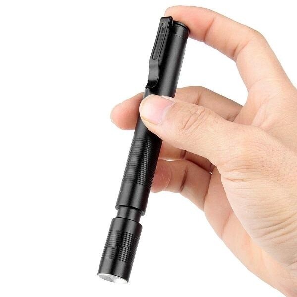 LED Flashlight USB Rechargeable Pen Light Zoom Waterproof Small Torch