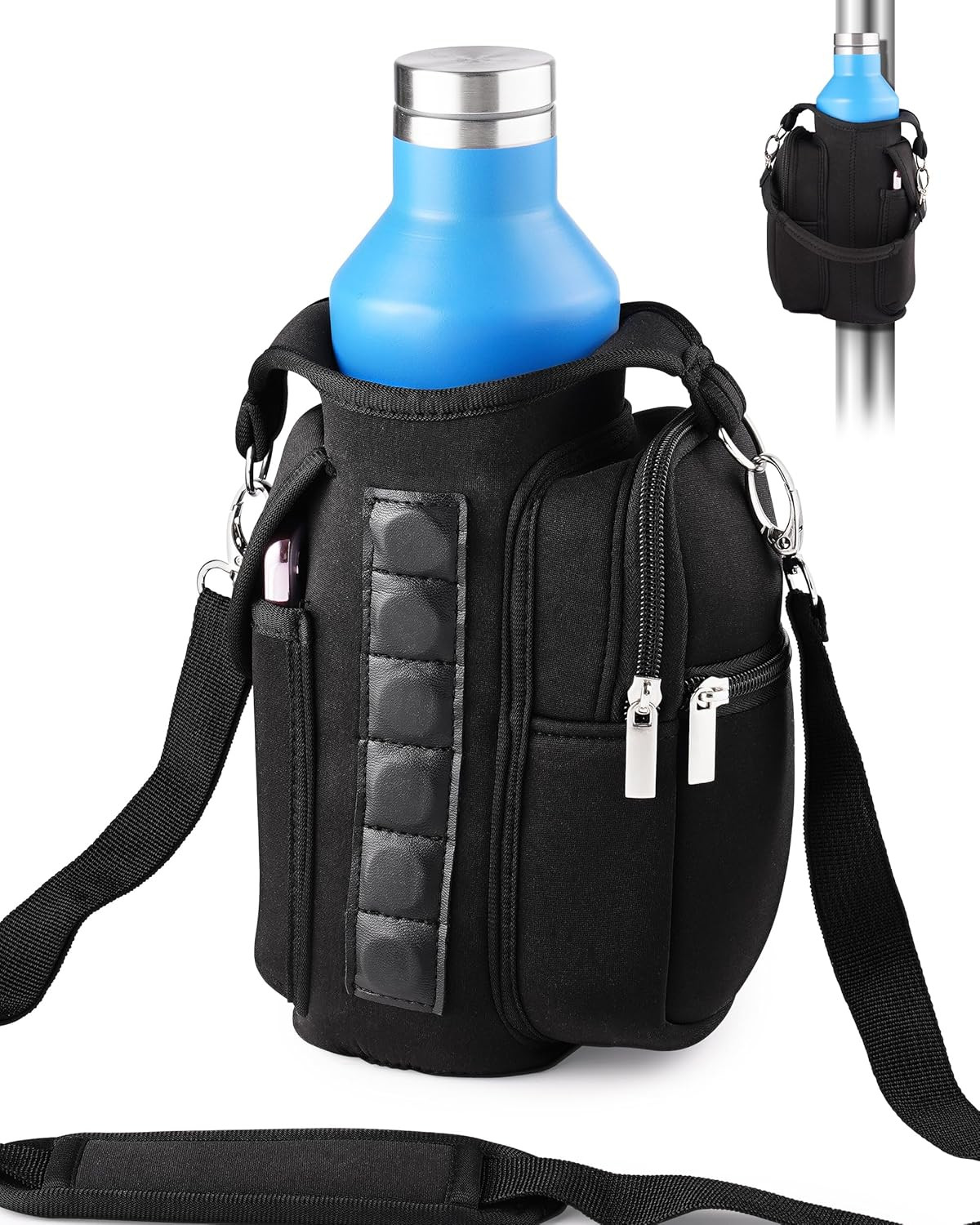 Magnetic Gym Pouch with Strap, Portable Crossbody Bag for Fitness and Travel