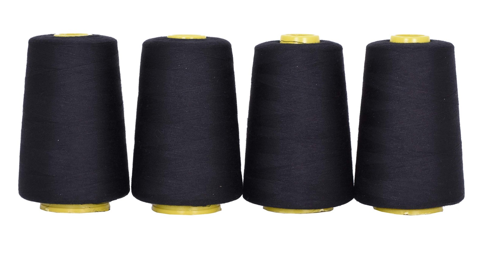 Hilos Conos Carretes 40S/2 24000 Yardas Poliéster Negro Hilos Máquinas Overlock