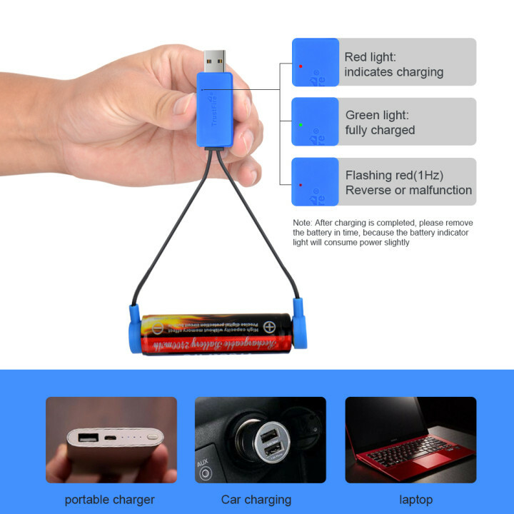 Magnetic USB Charger fr 16500/14500/26650/16340 Lithium Li-Ion Battery Universal