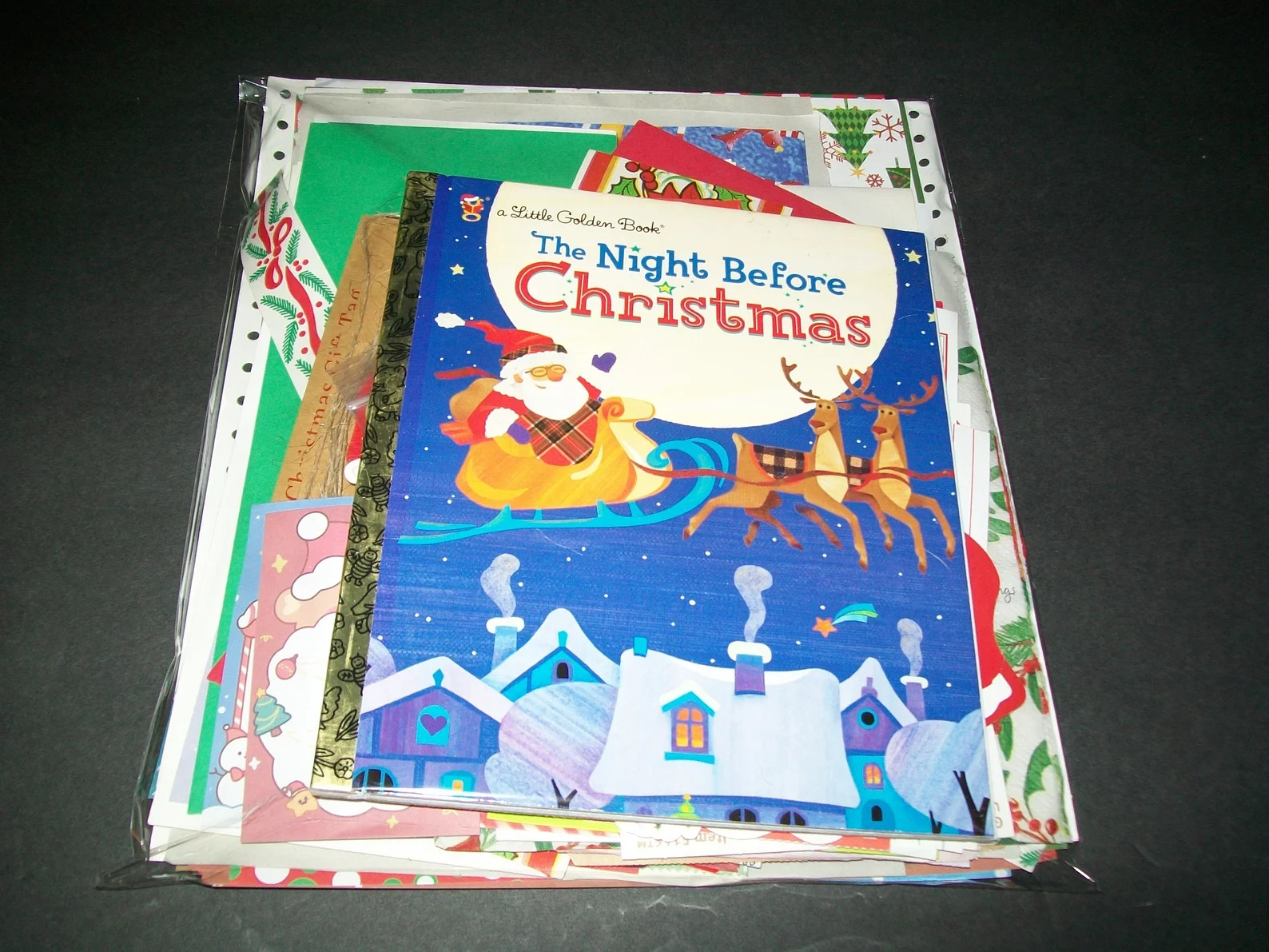 Christmas Little Golden Book Junk Journal Kit 80+pcs. Scrapbook Smash Glue Book