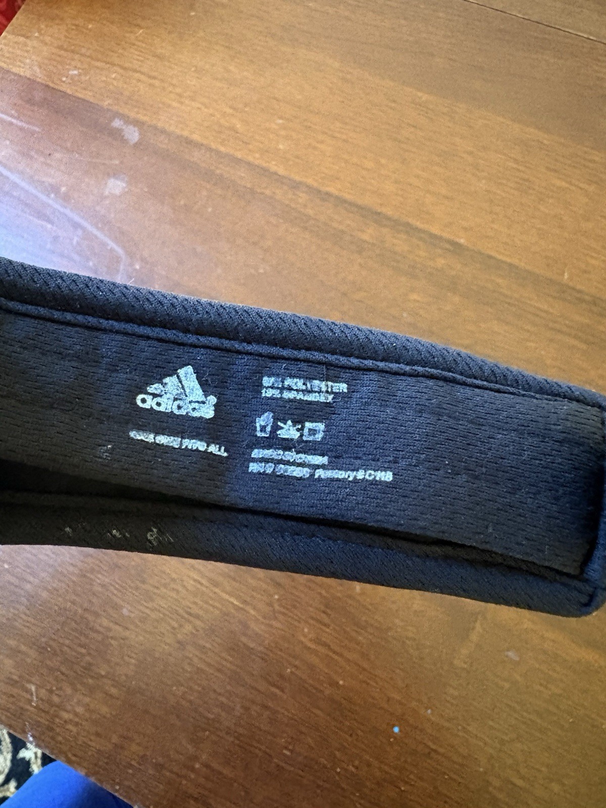 ADIDAS Black Adjustable Visor Unisex One Size Fits All