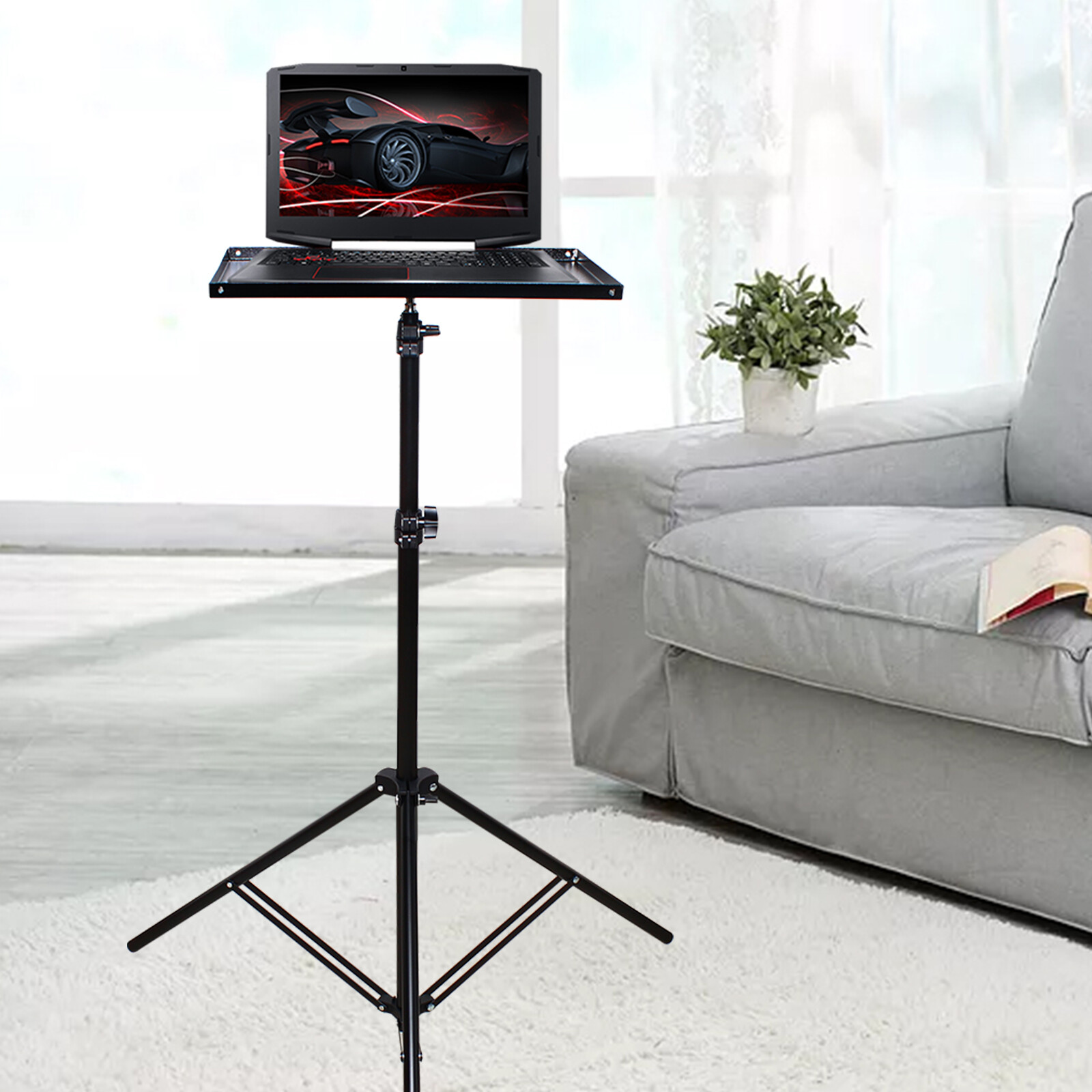 Laptop Stand - Tripod Floor Stand for Computer, Projector, DJ Equipment