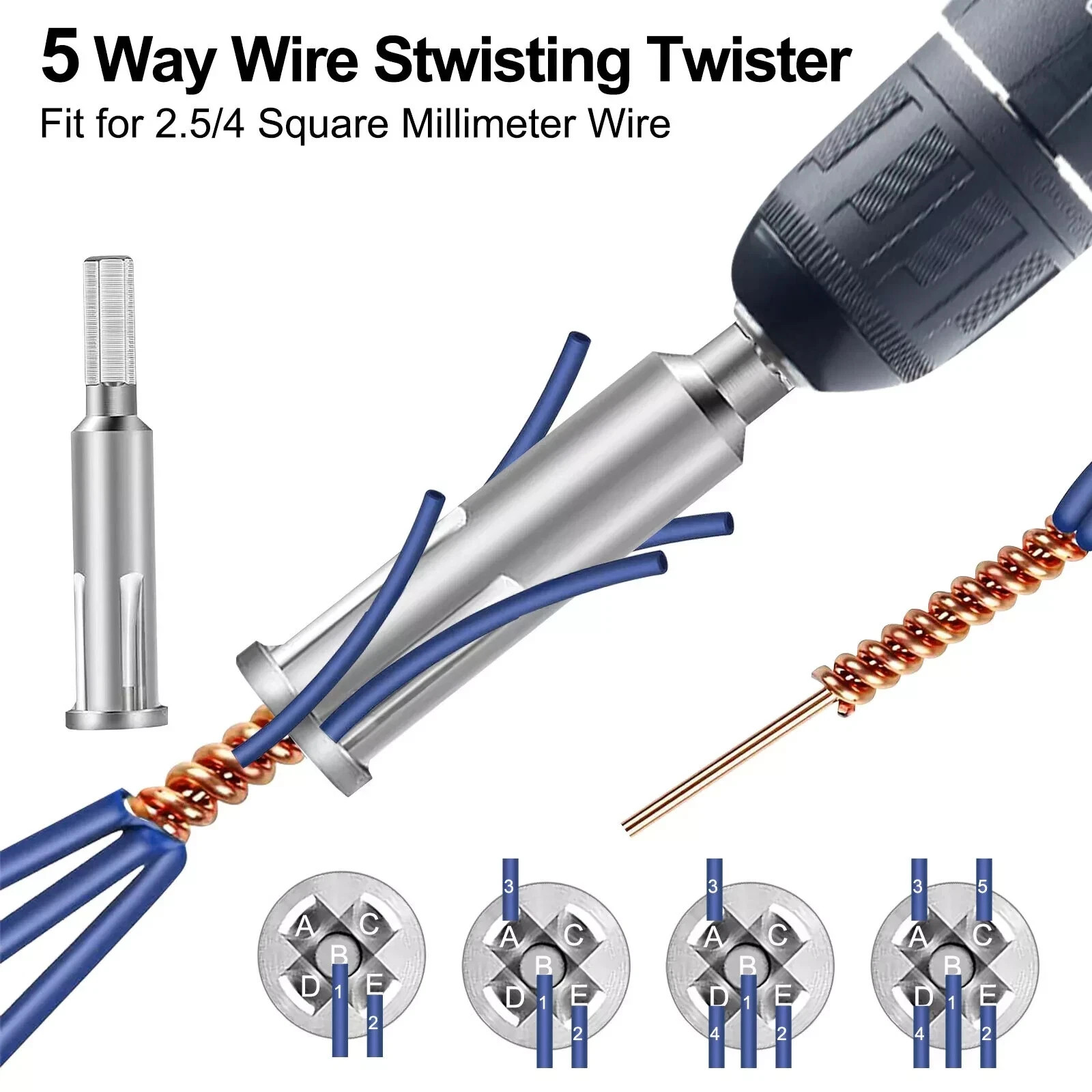 3PCS Heavy Duty Wire Twisting Tool Wire Cable Cable Connector Stripping Twister