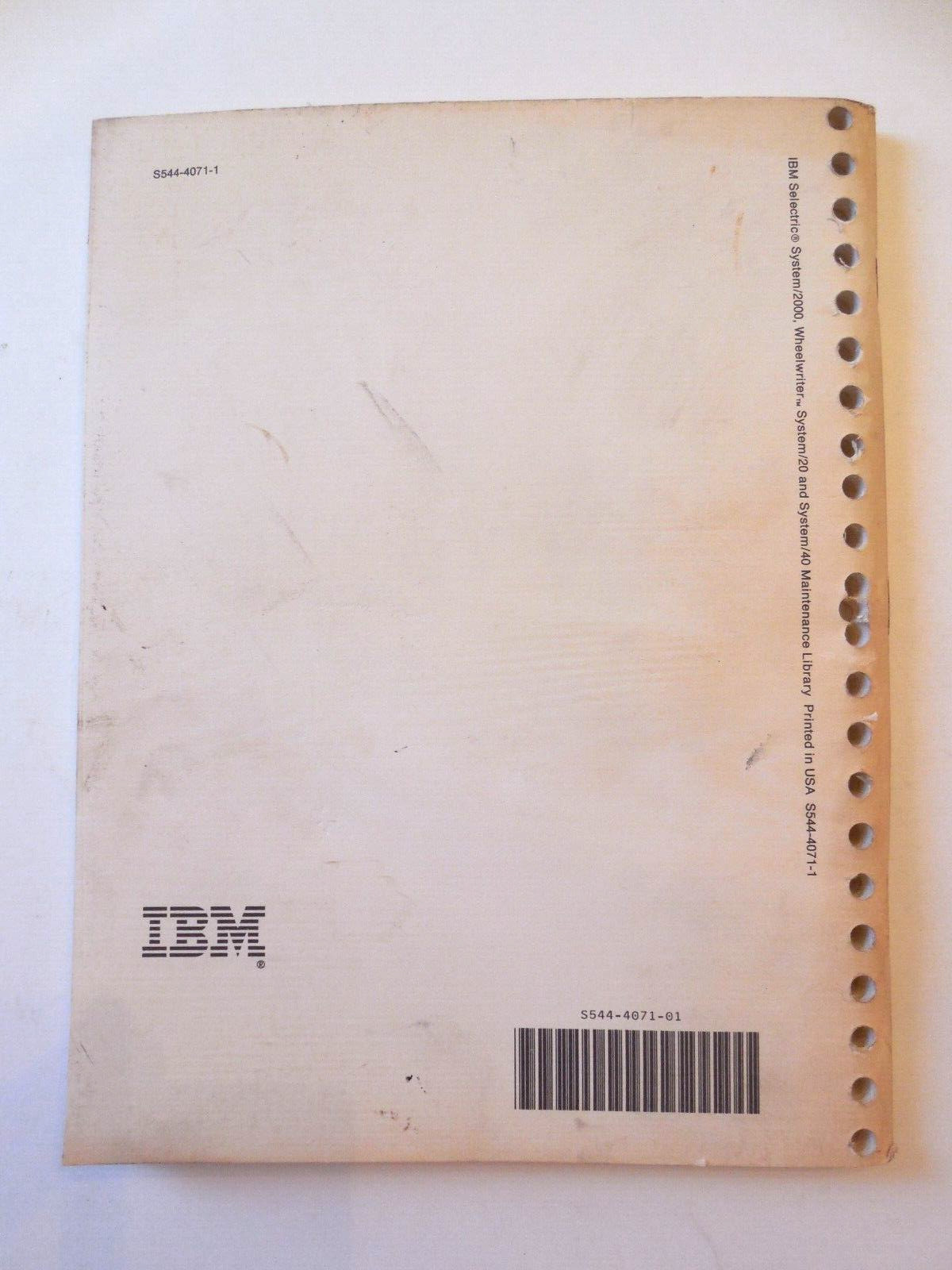 1985 IBM 6770 Selectric System/2000 Wheelwriter System/20 System/40 Maintenance