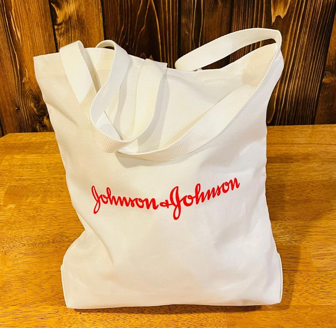 JOHNSON & JOHNSON PHARMACEUTICAL COMPANY TOTE BAG GROCERY BAG BEACH BAG WHITE