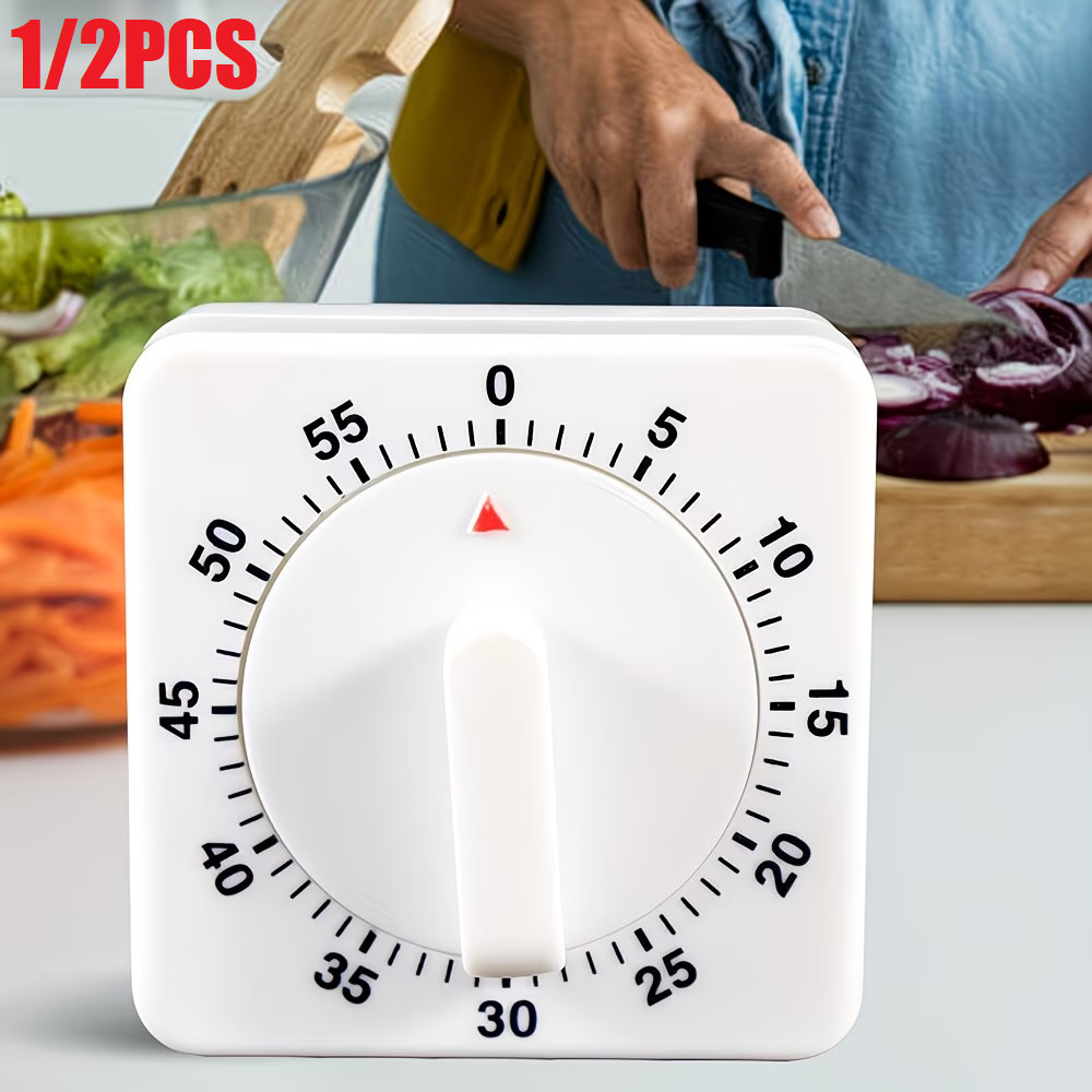 1/2x Kitchen Timer 60 Minute Timing Bell Alarm Home Baking Cooking Mechanical