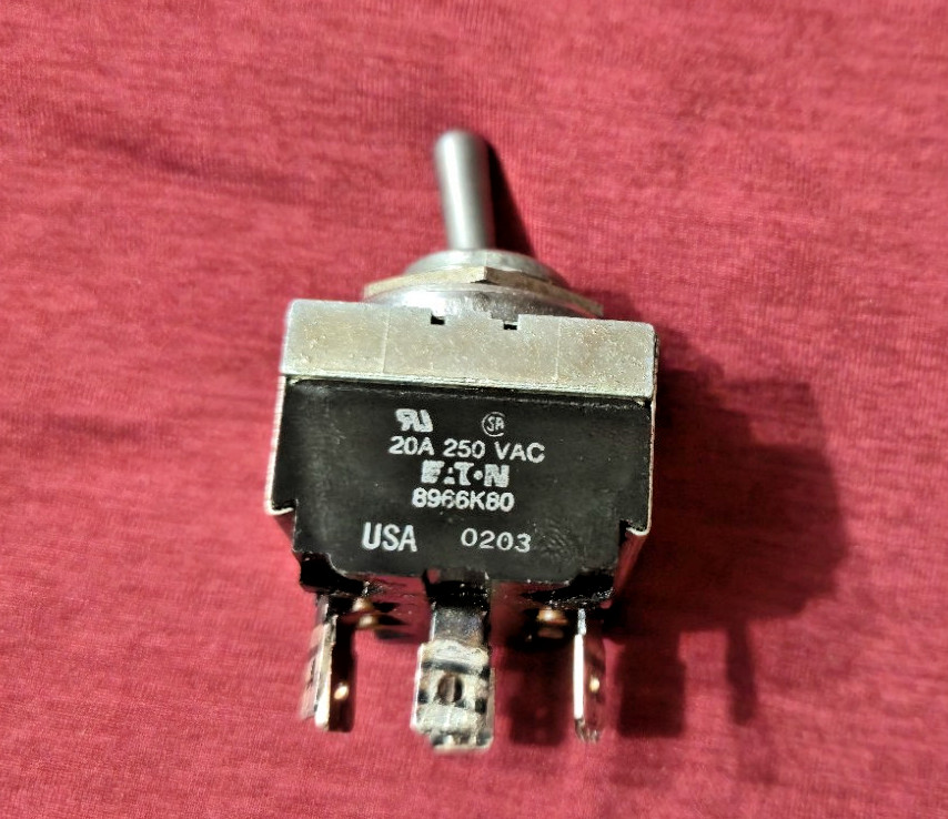 Eaton Toggle Switch 8966K80, 20A 250VAC, nice condition!