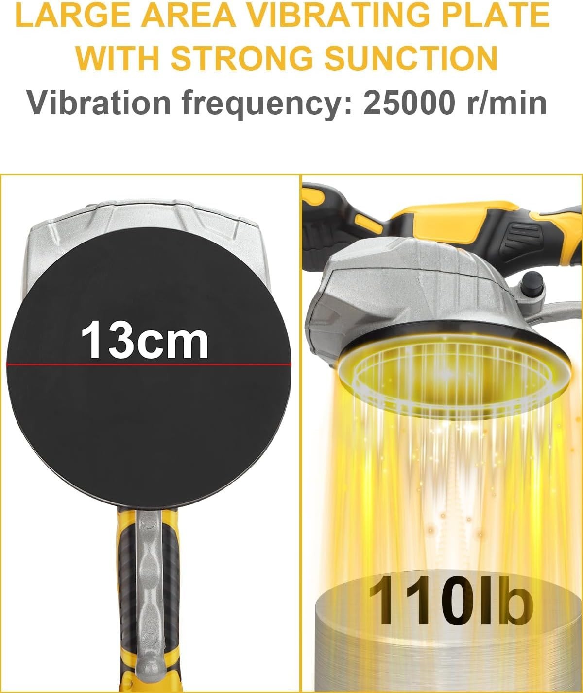 Tile Vibration Machine 150W, Cordless 20V, 8 Speed, Suction, Digital, Tool Only