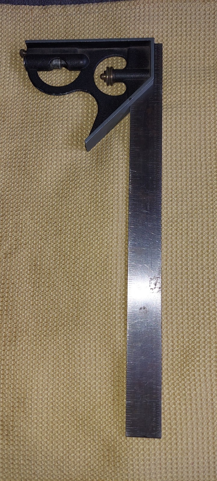 12" Combination Square Carpenter Machinist Layout Tool w/ Level USA Vintage