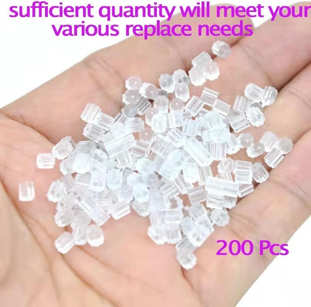 200PCS Silicone Earring Backs Clear Soft Rubber Hypoallergenic Replacements
