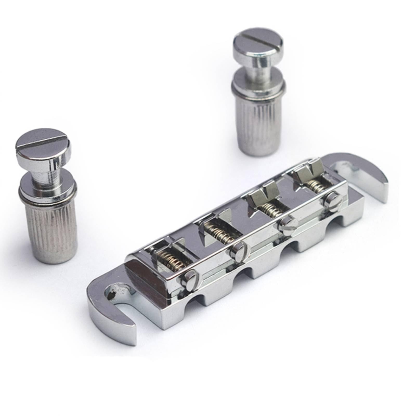 Chrome 4 String Bass Tune O Matic Wraparound Bridge Tailpiece Stopbar