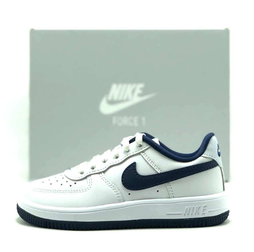 *NEW* Pre-School Kids Nike Air Force 1 Low (PS) White / Navy (IF1673 103) 👍