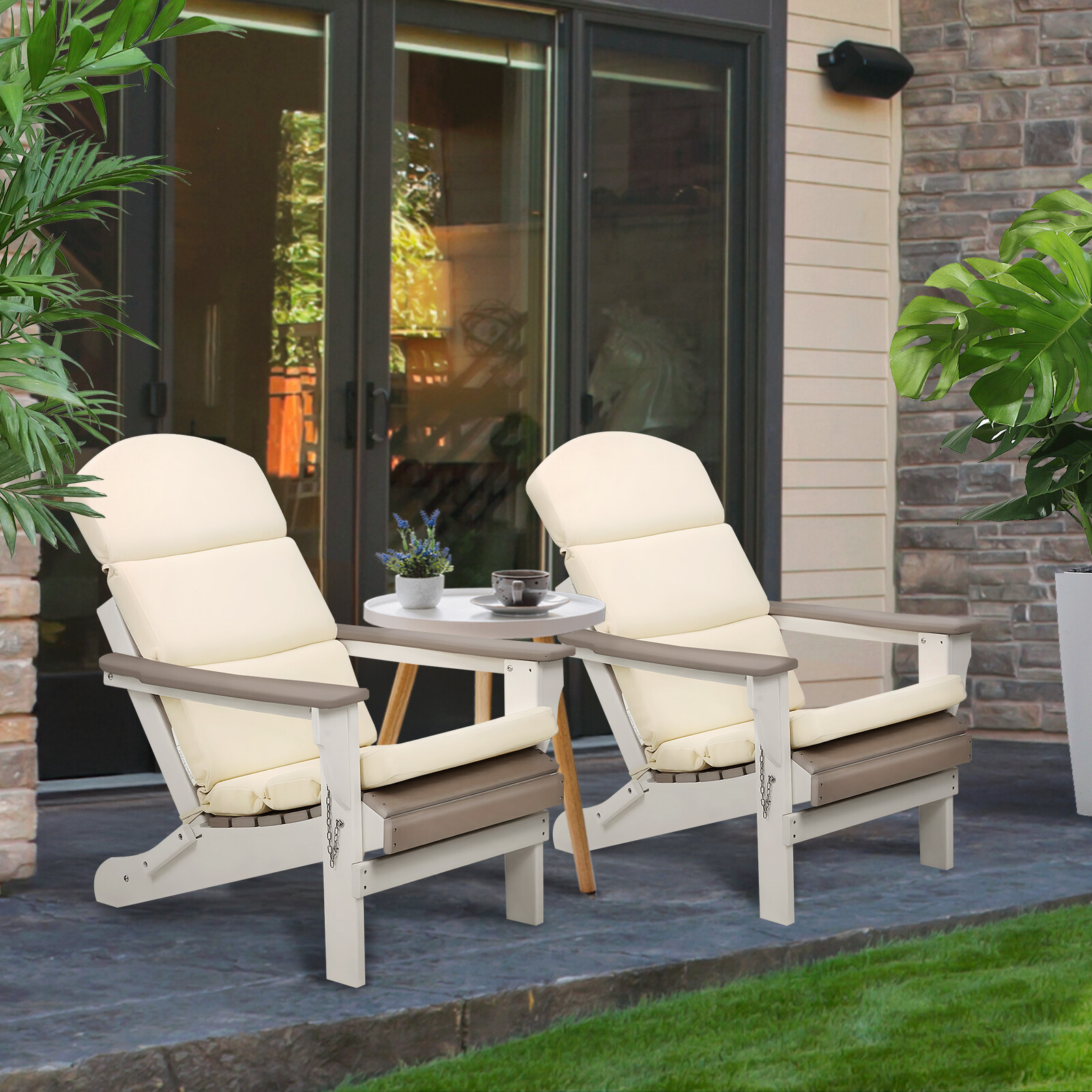 Patio Chair Cushion for Adirondack High Back with Tie Indoor Outdoor