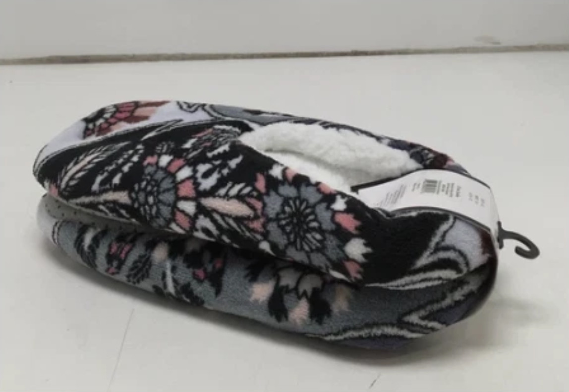 Vera Bradley Soft Fleece Ornate Blooms Slippers Size Med 7-8, New