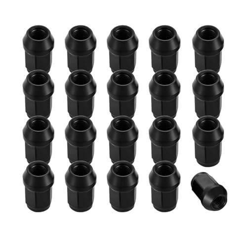 20PCS Car Lug Nuts Set, Steel Closed End Vehicle Bulge Acorn M14x1.5 Black