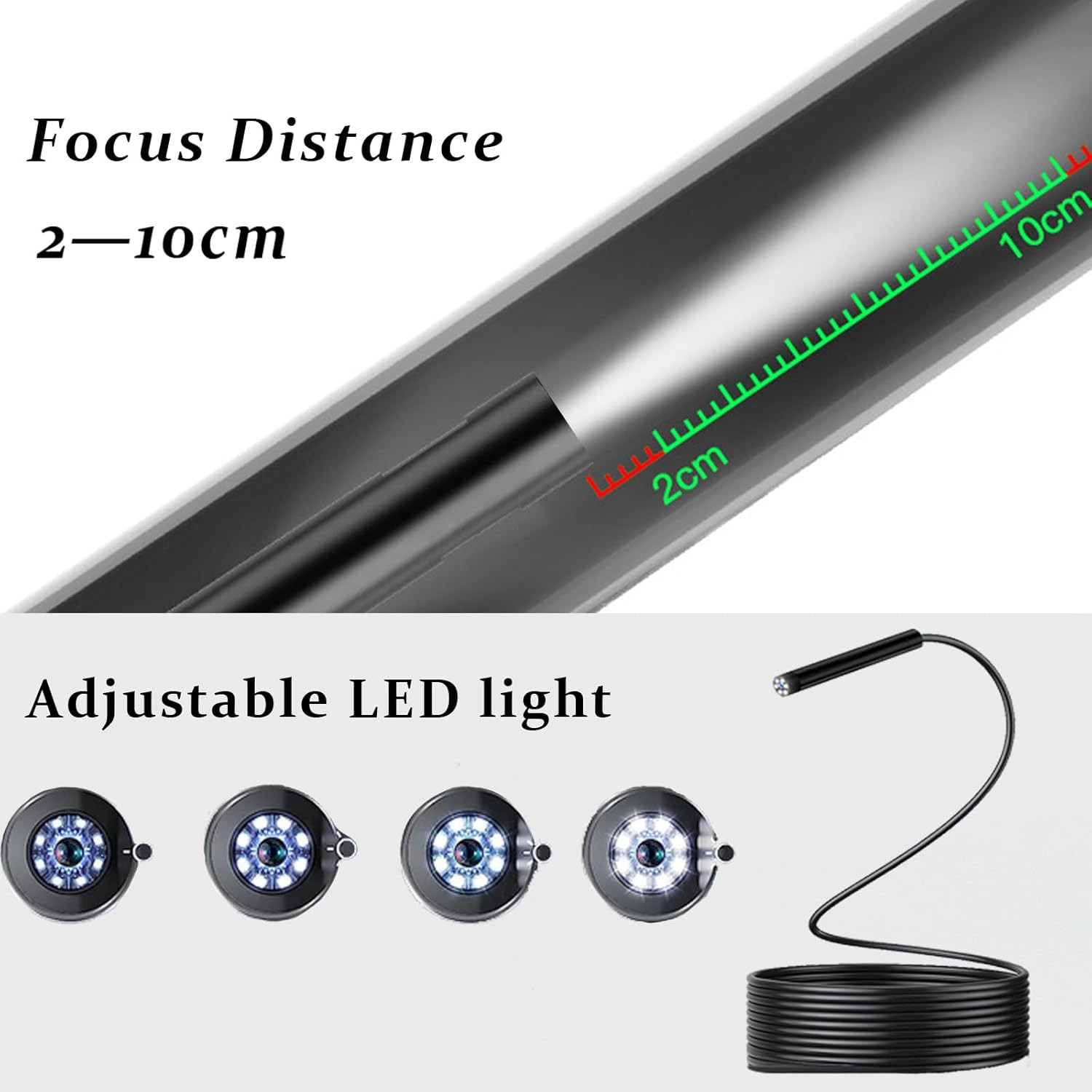 Endoscope Camera with Light, 16.4FT Waterproof Borescope 1920P HD, Semi-Rigid Ca
