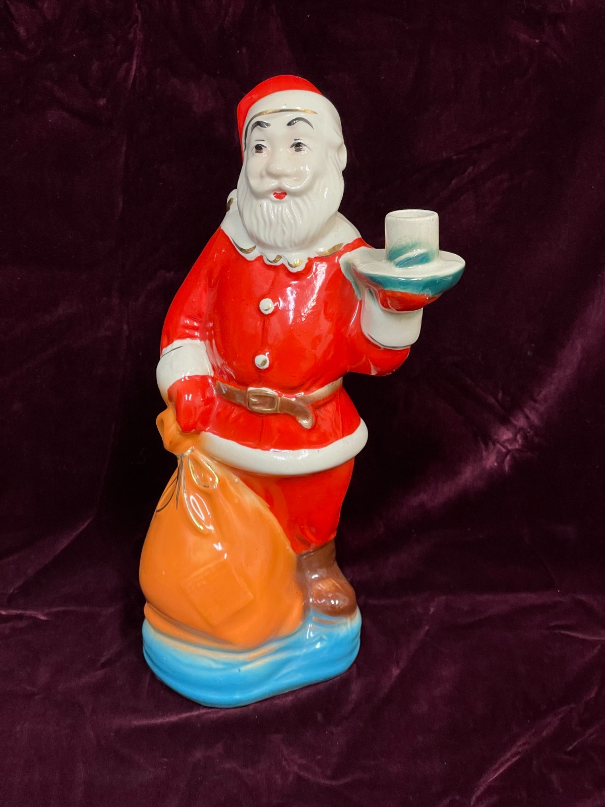 Santa Vodka bottle/decanter EMPTY made in Ukraine - holiday candle holder