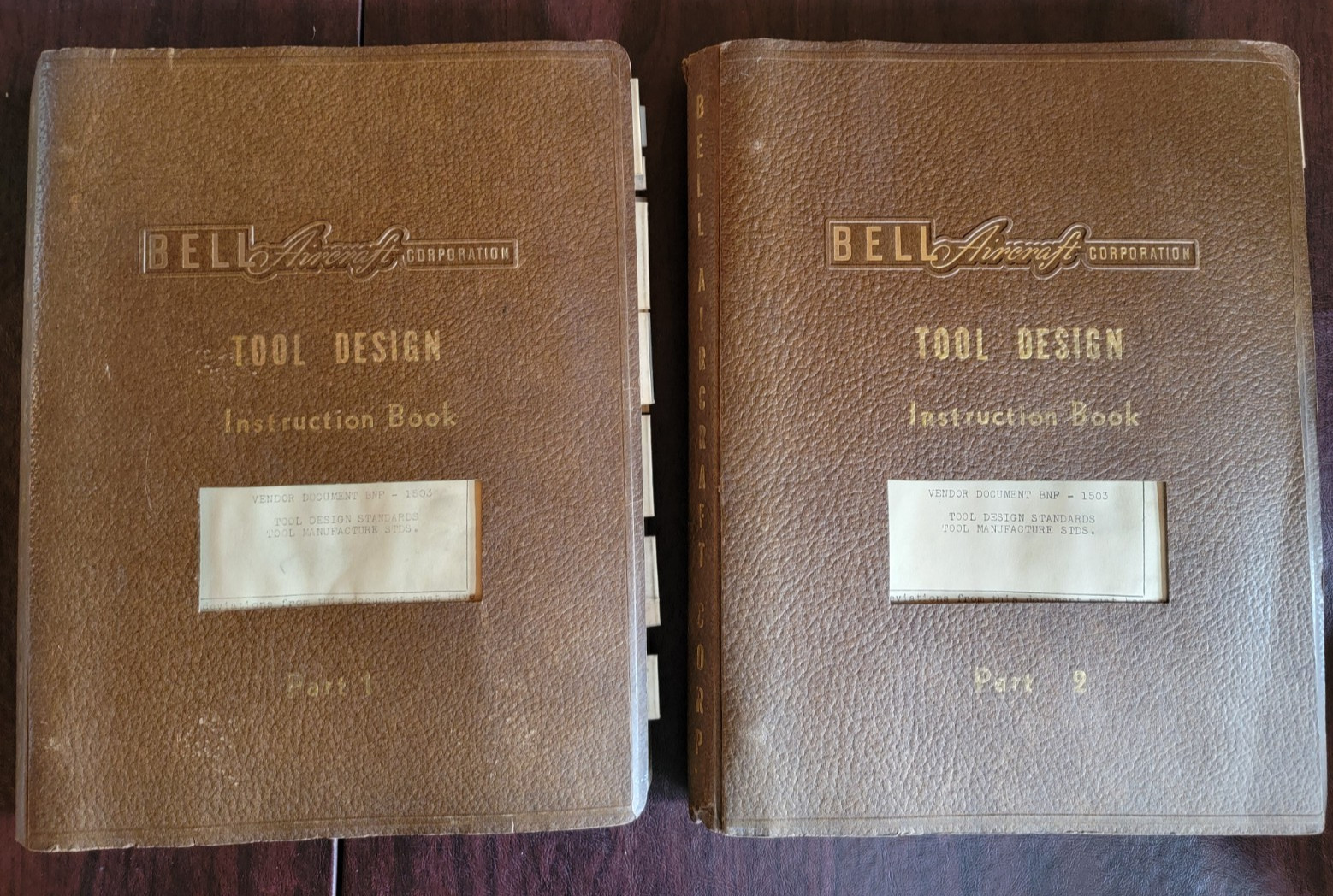 2 PART -BELL AIRCRAFT CORPORATION TOOL DESIGN STANDARDS INSTRUCTION MANUALS 1950