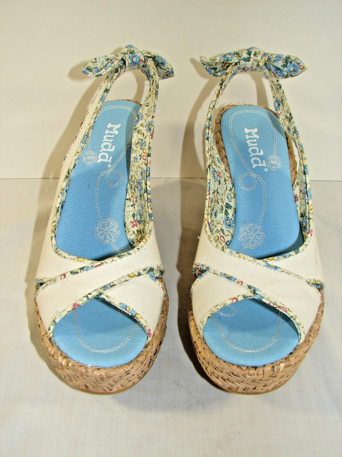 Mudd White Canvas Sling Back Platform Sandals ~ Size 7M ~ New