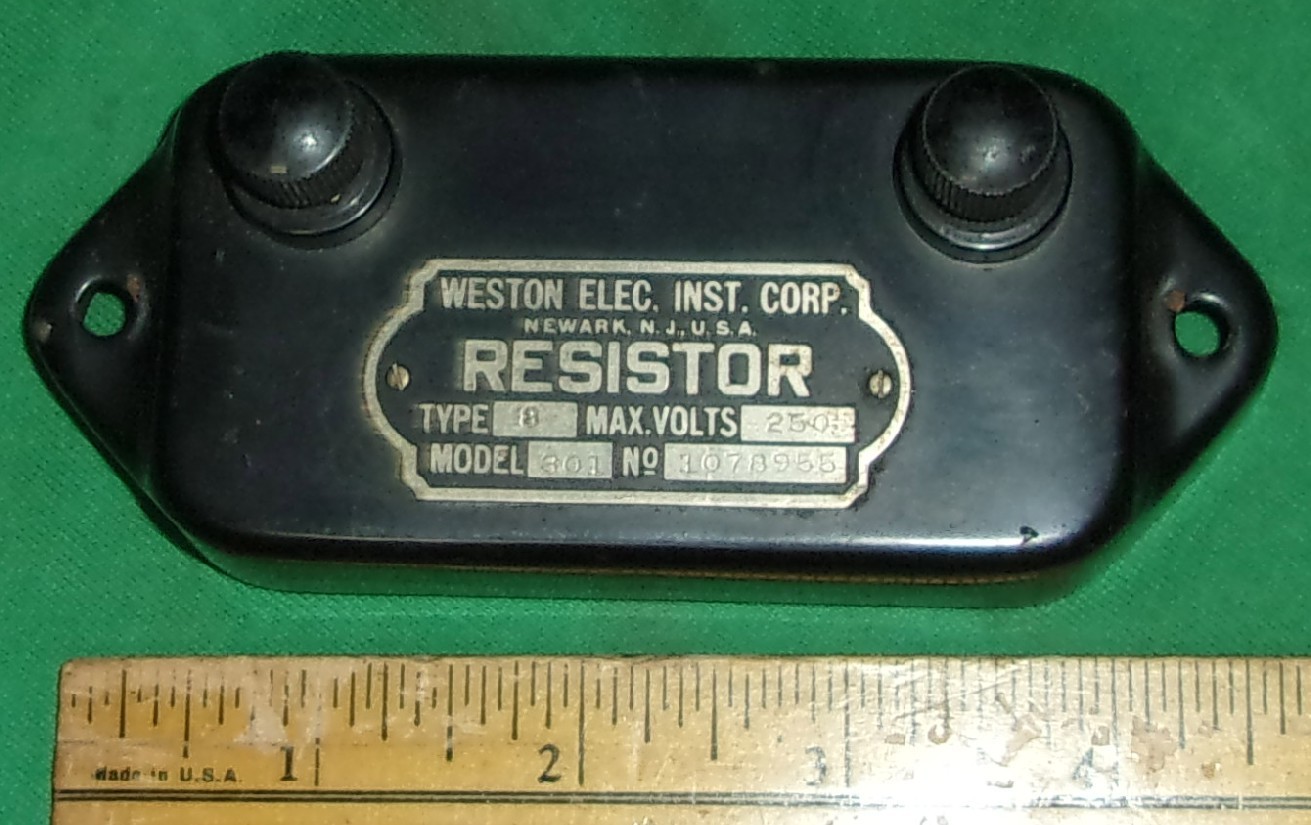 Weston Type 8 RESISTOR Model 301 250Volts (reads open)