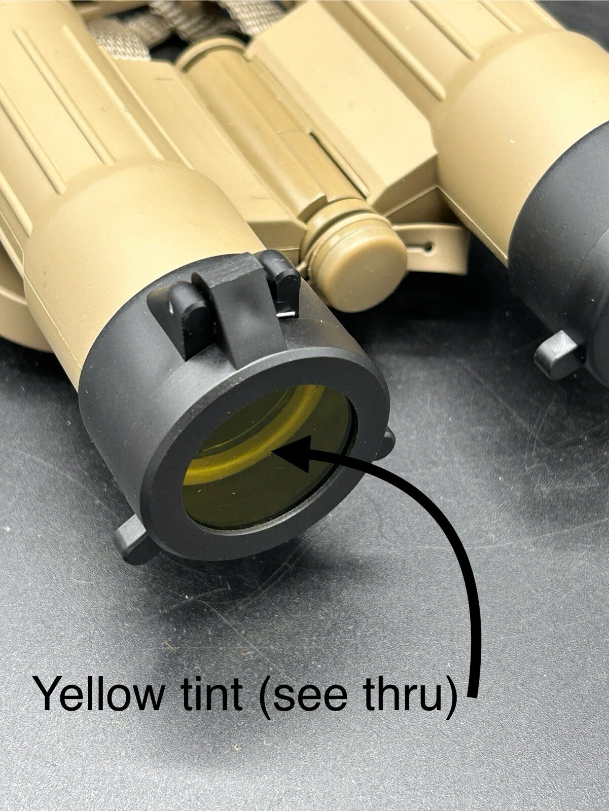 Pair M24 Binocular Objective Lens Flip Up Cover - Yellow