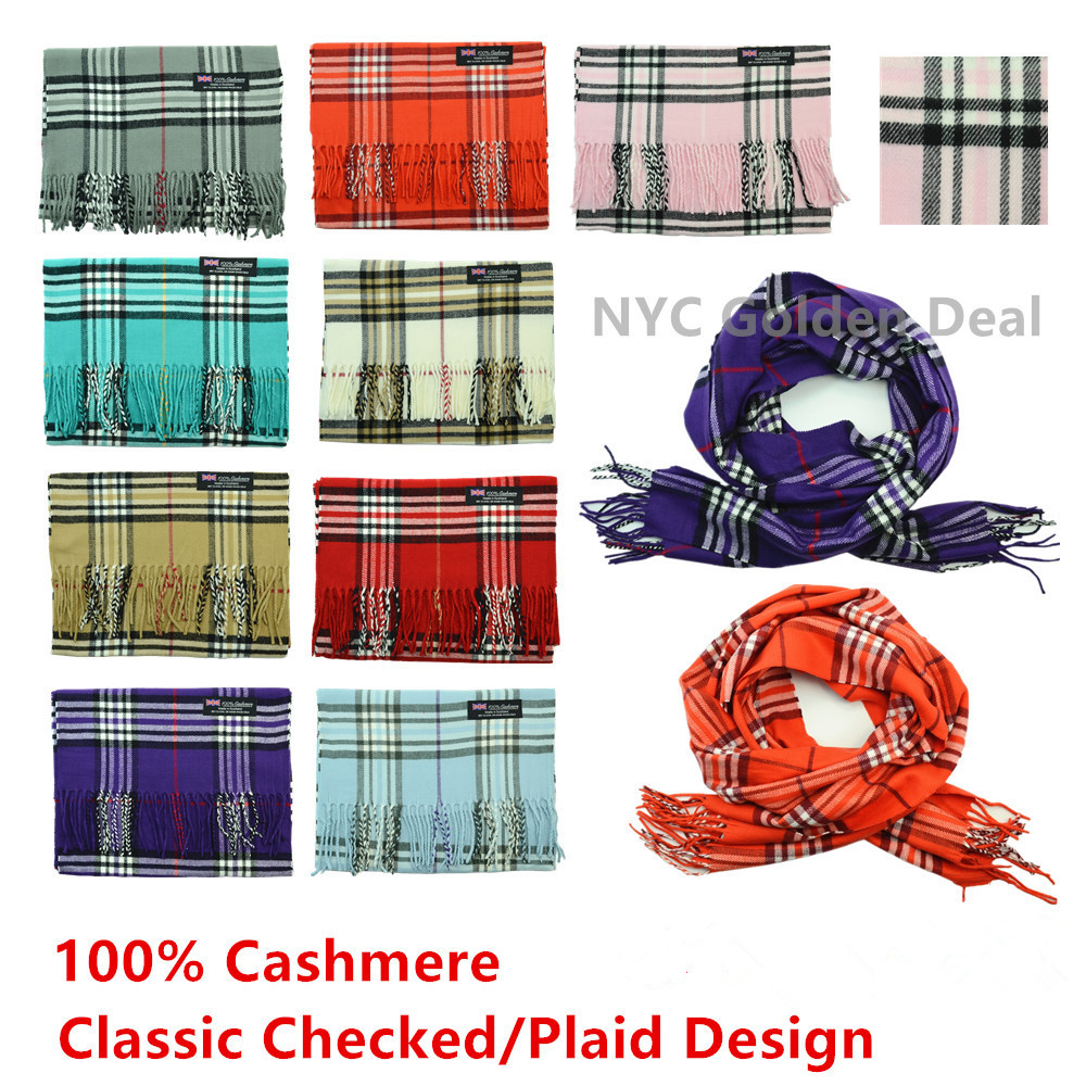 Wholesale Lot 100% CASHMERE Wool Tartan Scarf Scotland CHECKED PLAID Super Warm