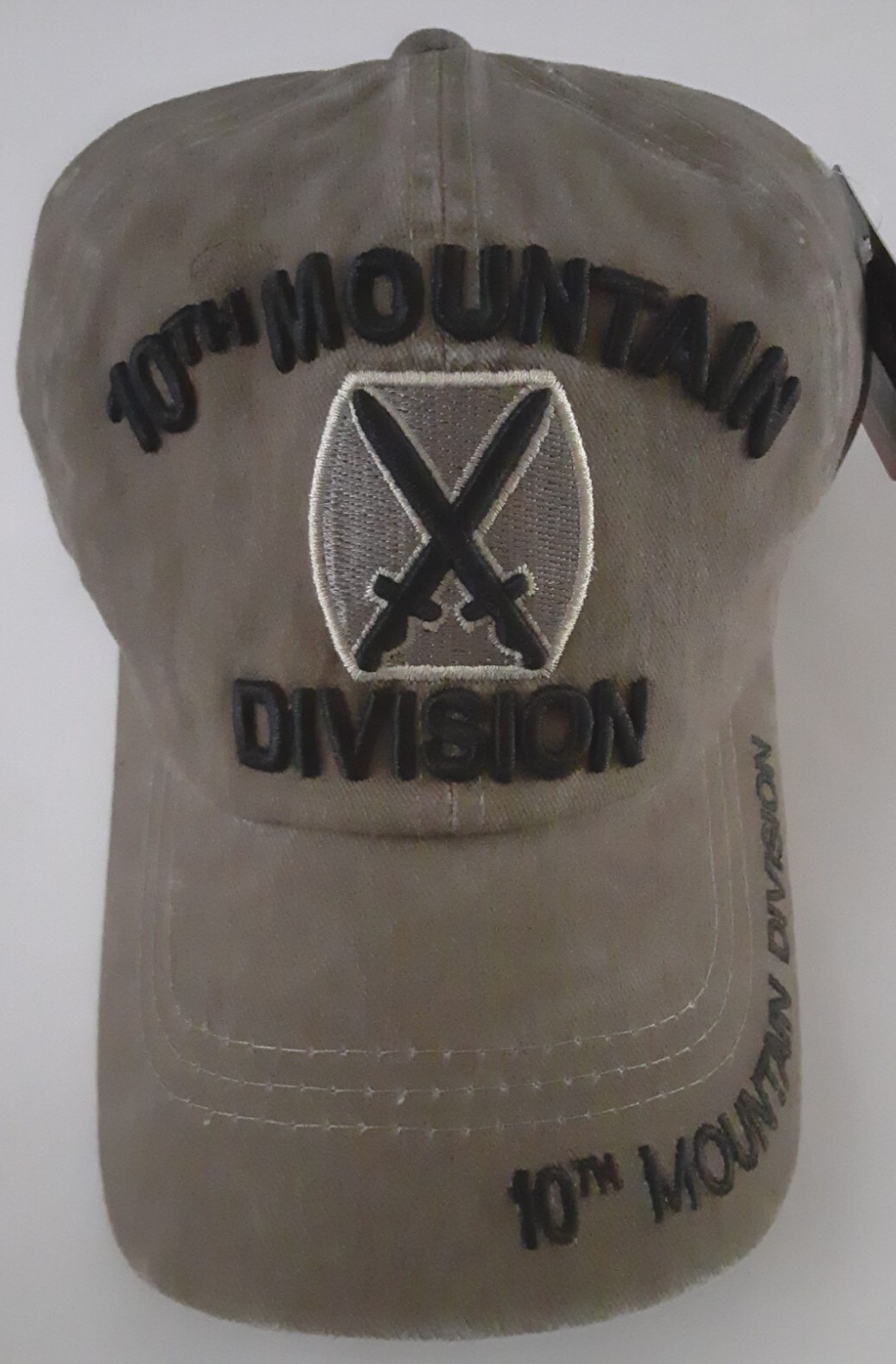 10th Mountain Army Desert Brown Cap Cotton Embroidered New Military Acrylic Hat