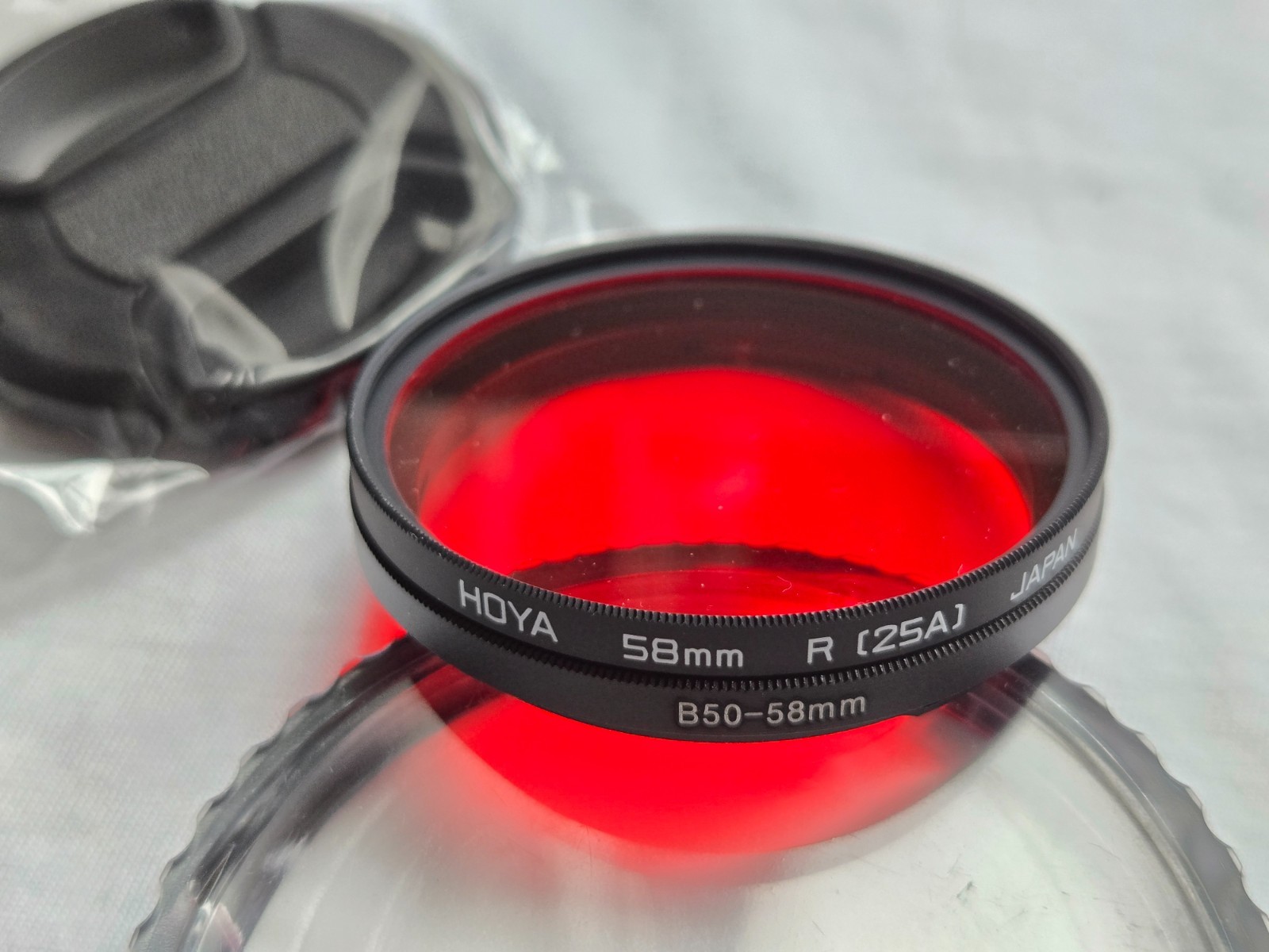 B50 to 58mm Adapter Ring + Hoya 58mm Red Filter w/Cap for Hasselblad C Lens